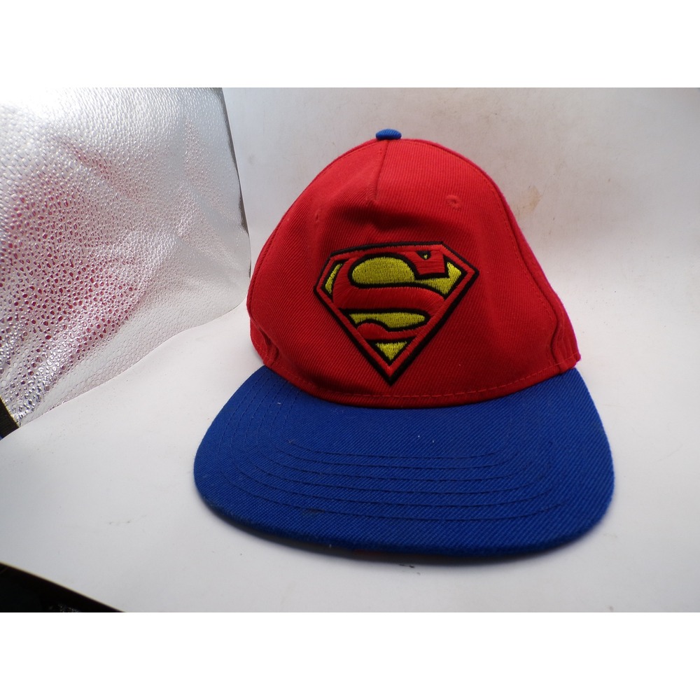 DC Comics Superman Snapback Hat Red Blue Shield Logo Underbrim Graphic Cap